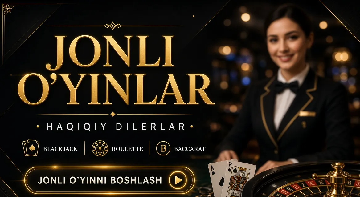 Jonli kazino — ruletka, blekjek va baccarat